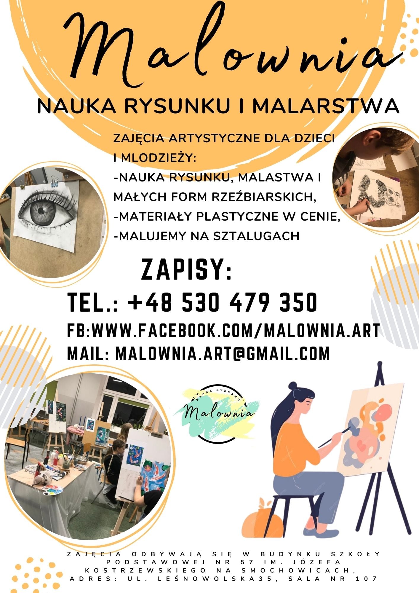 Materiały artystyczne w Malowni